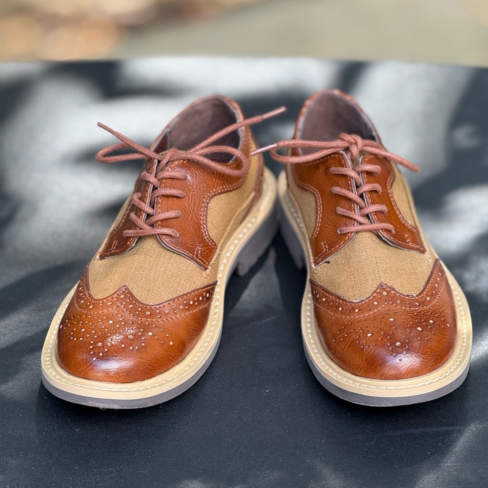 Kenneth Cole Two-Tone Brown and Tan Oxfords